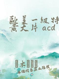 欧美一级特黄特黄大片 acd