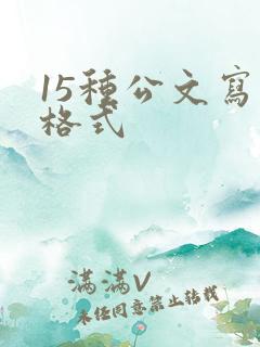 15种公文写作格式