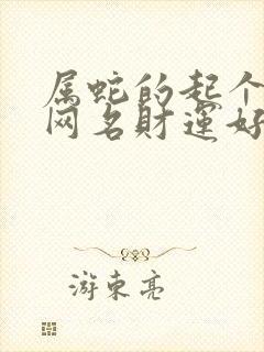 属蛇的起个什么网名财运好