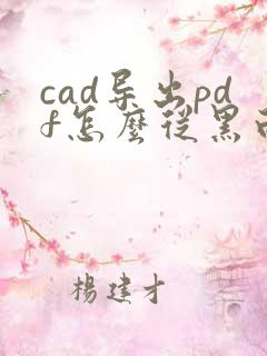 cad导出pdf怎么从黑白变彩色