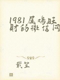 1981属鸡旺财的微信网名