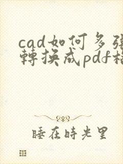 cad如何多张转换成pdf格式