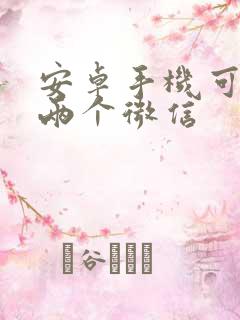 安卓手机可以下两个微信