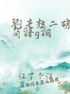 刘老想二胡指法简谱g调