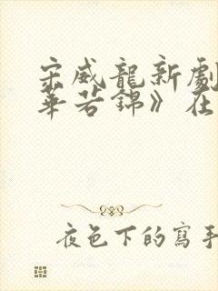 宋威龙新剧《韶华若锦》在哪看