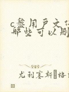 c盘用户文件夹哪些可以删除掉