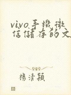 vivo手机微信储存的文件在哪里