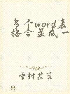 多个word表格合并成一个excel表格