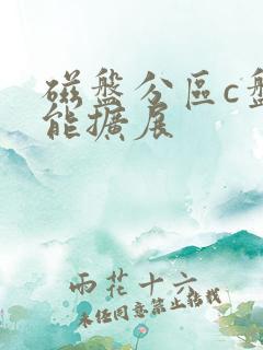 磁盘分区c盘不能扩展