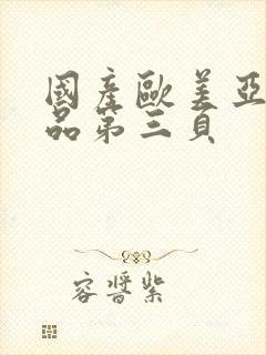 国产欧美亚洲精品第三页