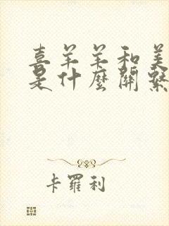 喜羊羊和美羊羊是什么关系