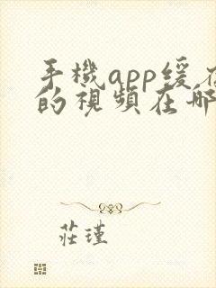 手机app缓存的视频在哪里