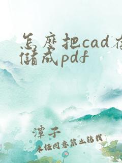 怎么把cad存储成pdf