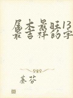 属木最旺13画最吉祥的字