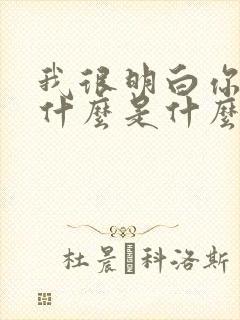 我很明白你在想什么是什么歌