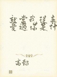 就当我从来没有爱过你是什么歌