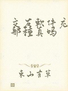 交友软件充钱的那种真吗