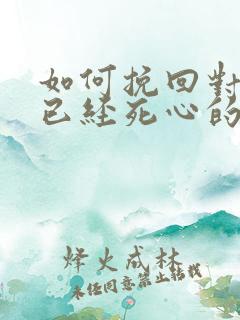 如何挽回对自己已经死心的男人