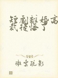 短剧离婚高冷总裁后悔了