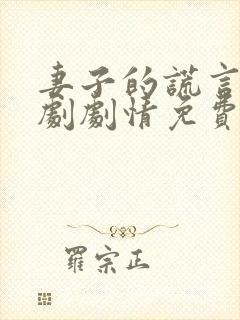 妻子的谎言电视剧剧情免费观看