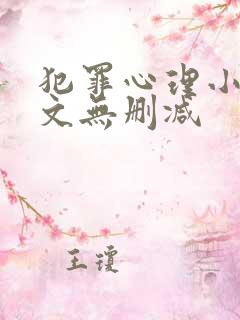 犯罪心理小说全文无删减