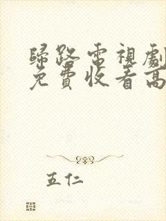 归路电视剧全集免费收看高清