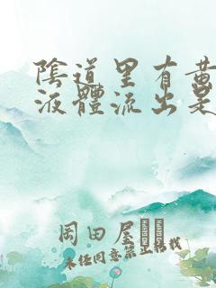 阴道里有黄色的液体流出是怎么回事