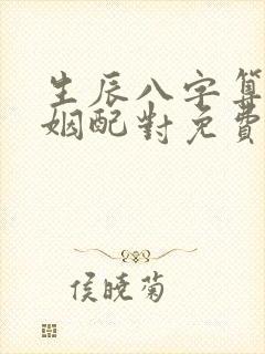 生辰八字算命婚姻配对免费测试