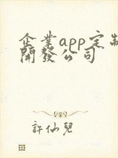 企业app定制开发公司