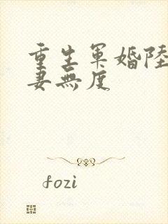 重生军婚陆少宠妻无度