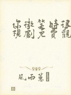 你微笑时很美电视剧免费观看完