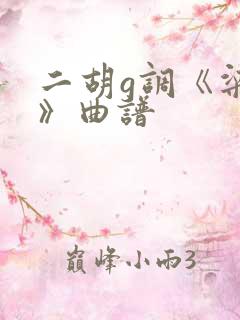 二胡g调《梁祝》曲谱