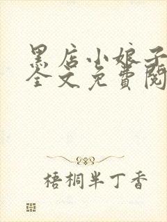 黑店小娘子小说全文免费阅读