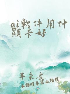 ai软件用什么显卡好