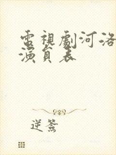 电视剧河洛康家演员表