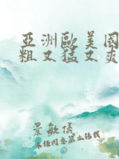 亚洲欧美国产又粗又猛又爽又黄