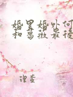 婚里婚外何骥才和葛薇最后的结局