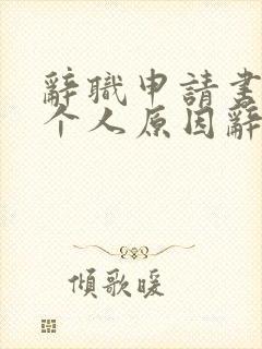 辞职申请书关于个人原因辞职