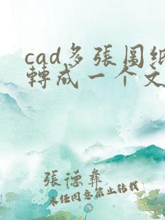 cad多张图纸转成一个文件pdf