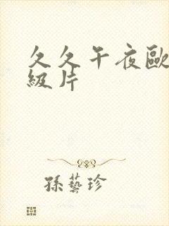 久久午夜欧美一级片