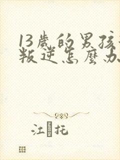 13岁的男孩很叛逆怎么办