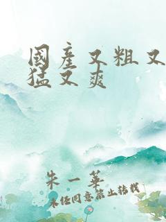 国产又粗又黄又猛又爽