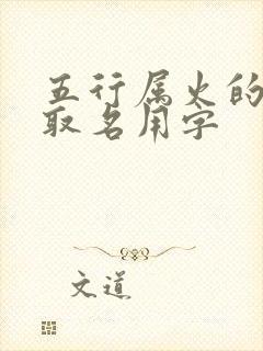 五行属火的男孩取名用字