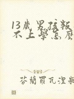 13岁男孩叛逆不上学怎么办