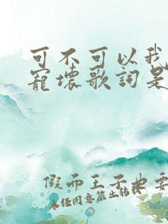 可不可以我把你宠坏歌词是哪首歌