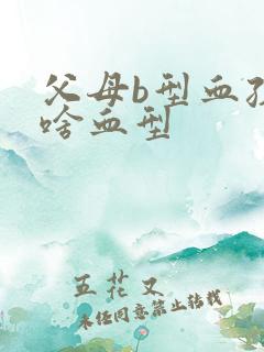 父母b型血孩子啥血型