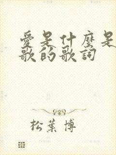 爱是什么是哪首歌的歌词