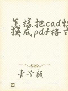 怎样把cad转换成pdf格式保存