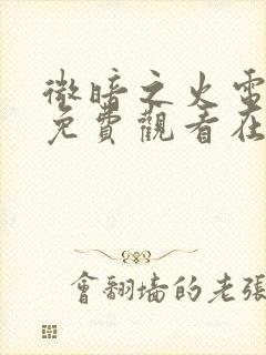 微暗之火电视剧免费观看在线