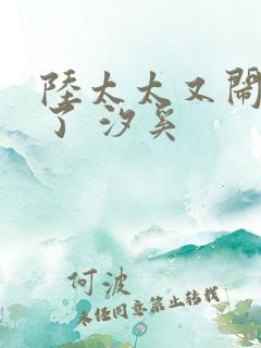 陆太太又闹离婚了 汐奚